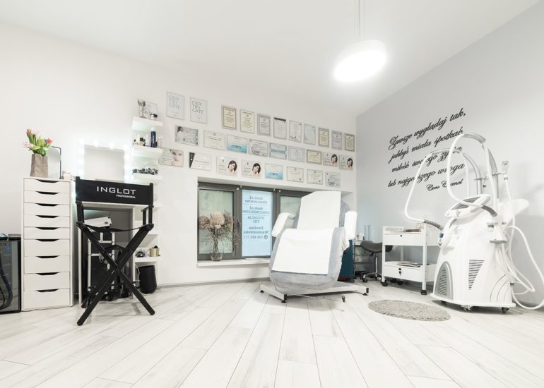 Wnętrze salonu kosmetycznego w województwie warmińsko-mazurskim