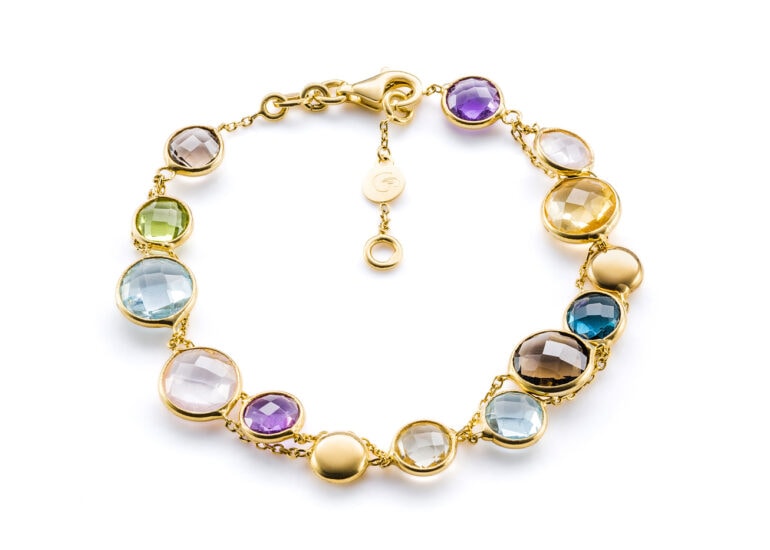 bransoleta złota z z naturalnymi, fasetowanymi kamieniami biżuteria zdjęcia ecommerce Olsztyn