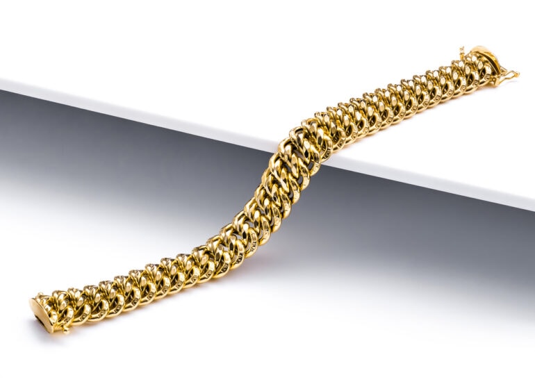 bransoleta złota o gęstym splocie typu Americana