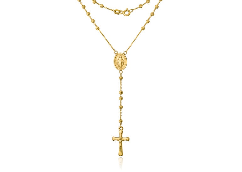 złoty różaniec ze złota próby 585 - packshot biżuterii